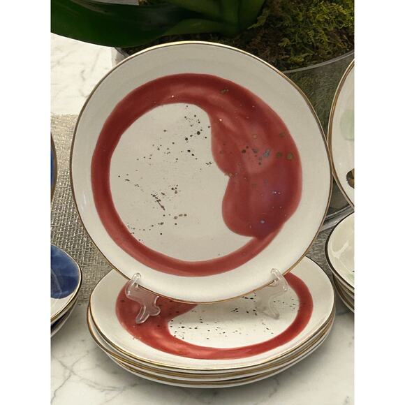 Set of 8 Anthropologie Suite One Studio Mimira 7 1/2" Plates Lindsay Emery - Picture 8 of 12